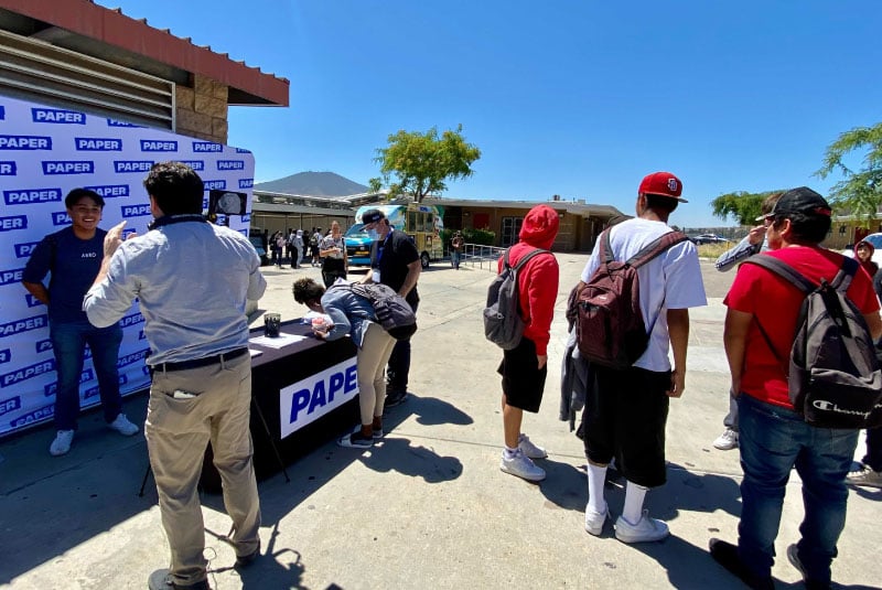 Image of Paper's activation event at a school