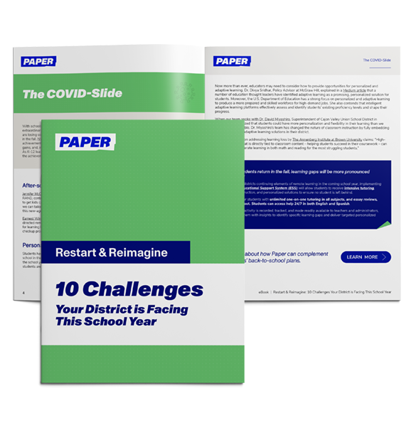 Cover and Spread of Ebook - 10 Challenges Facing Districts